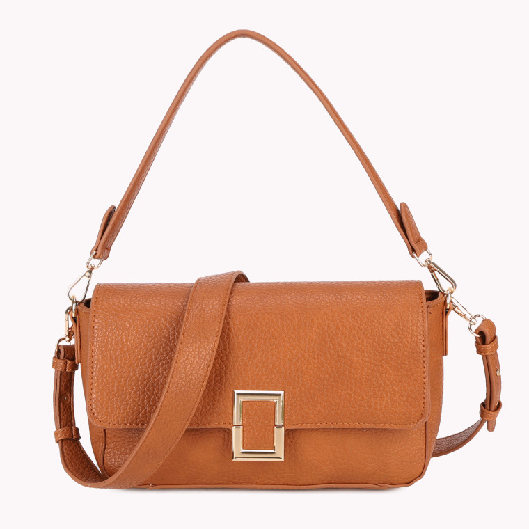 Shoulder bag with gold detail on flap closure GB