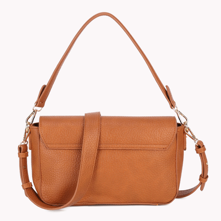 Shoulder bag with gold detail on flap closure GB