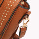 Satchel style shoulder bag with mini gold studs GB