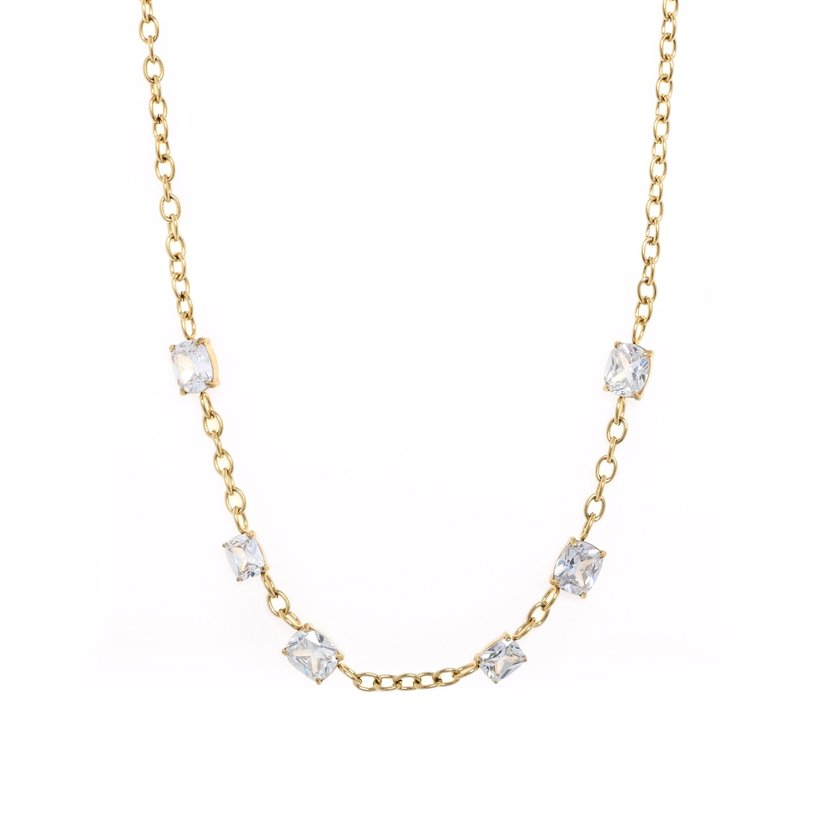 Collar rectangular de acero brillante GB 