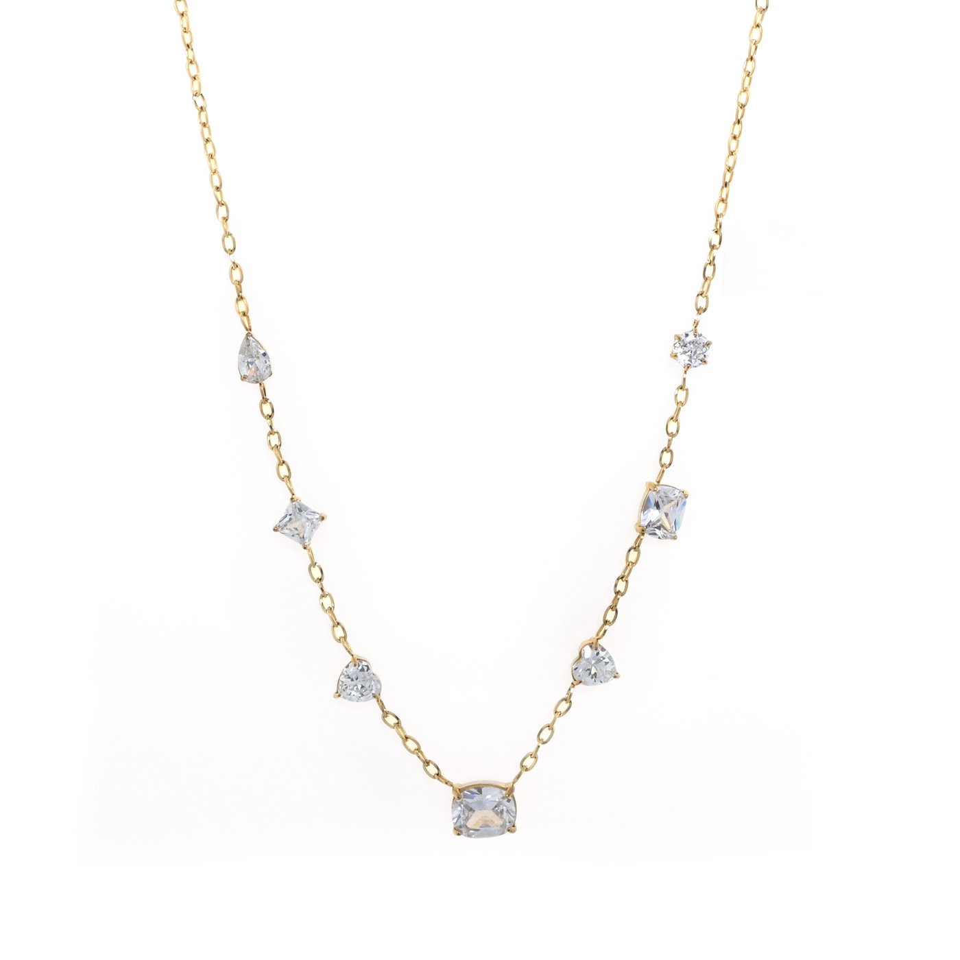 Collier épais en acier avec diamants GB