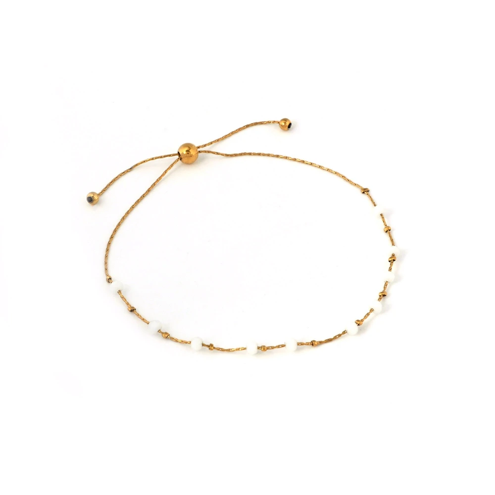 Pulsera ajustable acero piedras GB