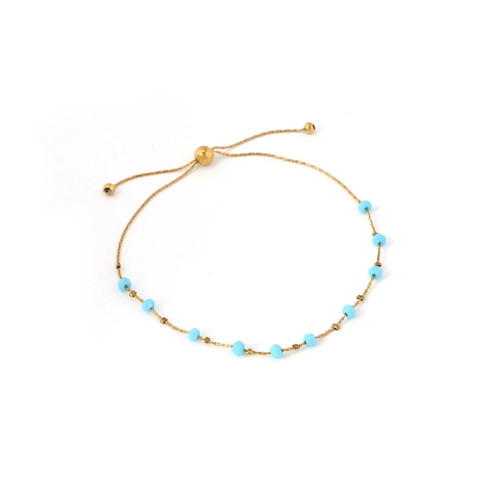 Pulsera ajustable acero piedras GB