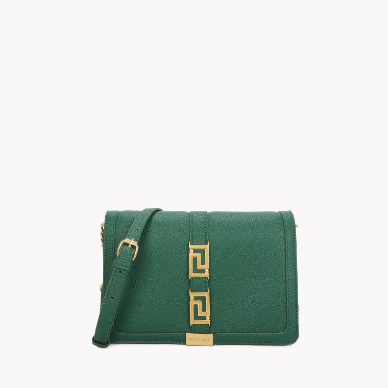 Flap closure crossbody bag with GB detail