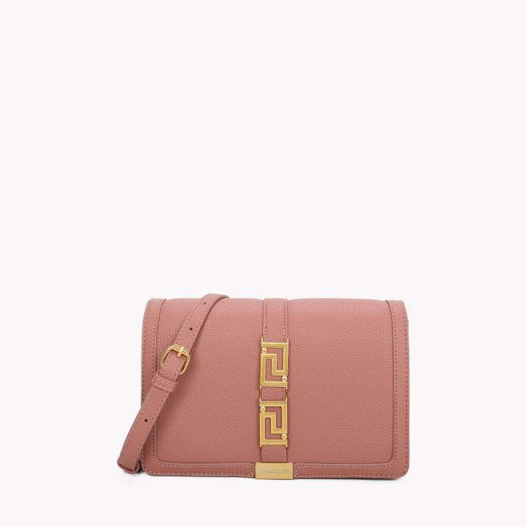 Flap closure crossbody bag with GB detail