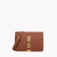 Bolsa crossbody de fecho aba com detalhe GB