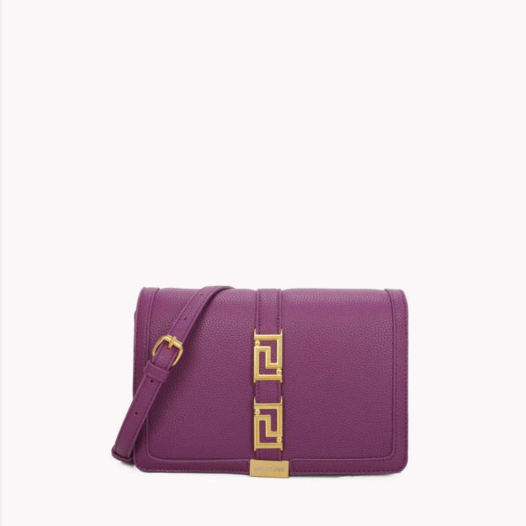 Bolsa crossbody de fecho aba com detalhe GB