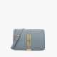 Bolsa crossbody de fecho aba com detalhe GB