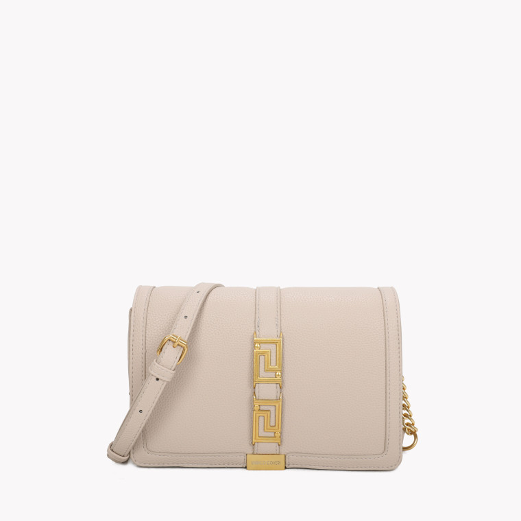 Flap closure crossbody bag with GB detail