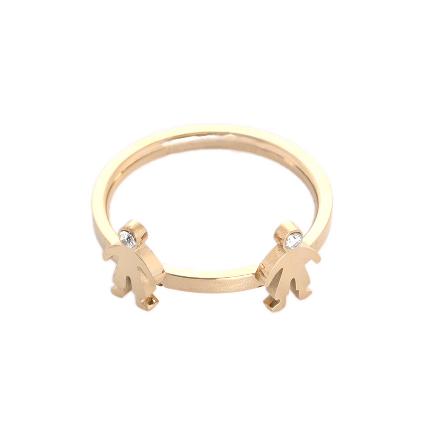 Delicate ring with two boys