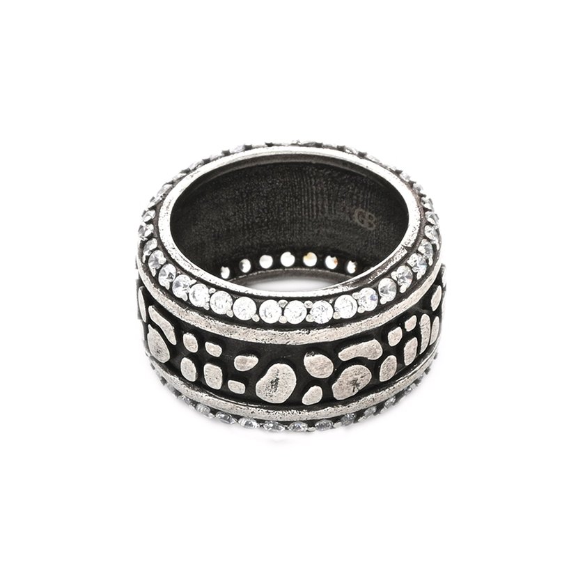 Bague en rhodium argent GB