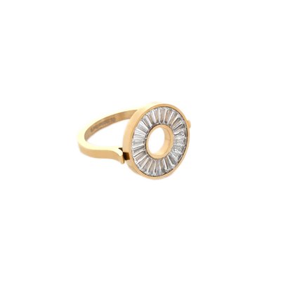 Bague ronde en acier avec zirconias GB