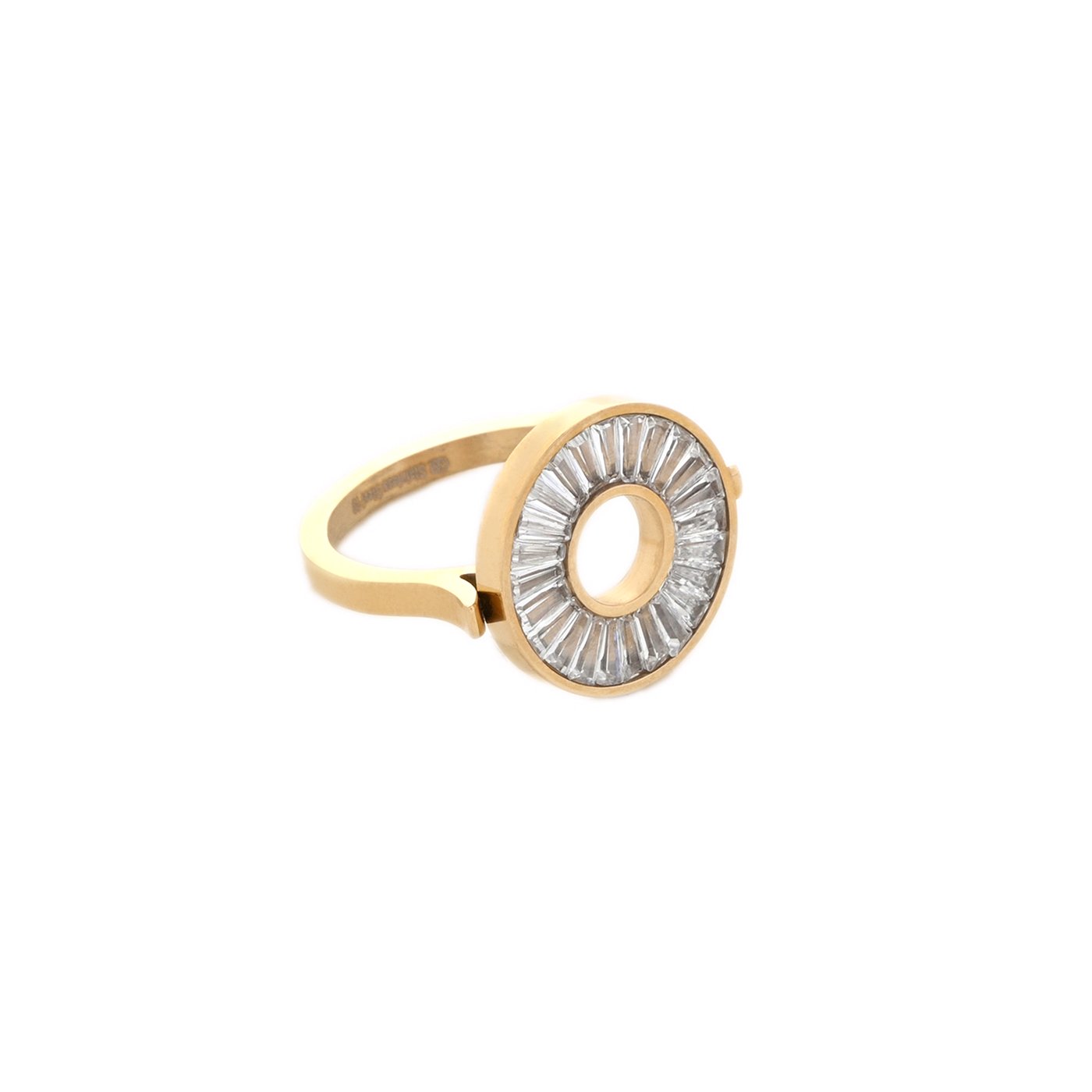 Round steel ring with zirconias GB