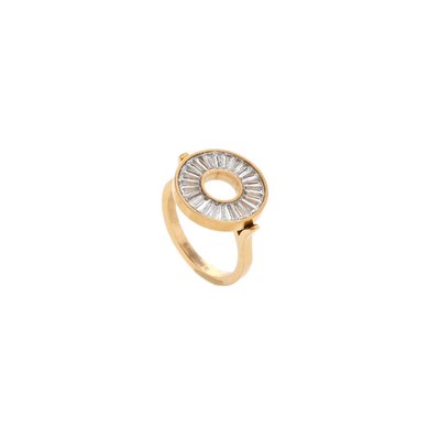 Bague ronde en acier avec zirconias GB