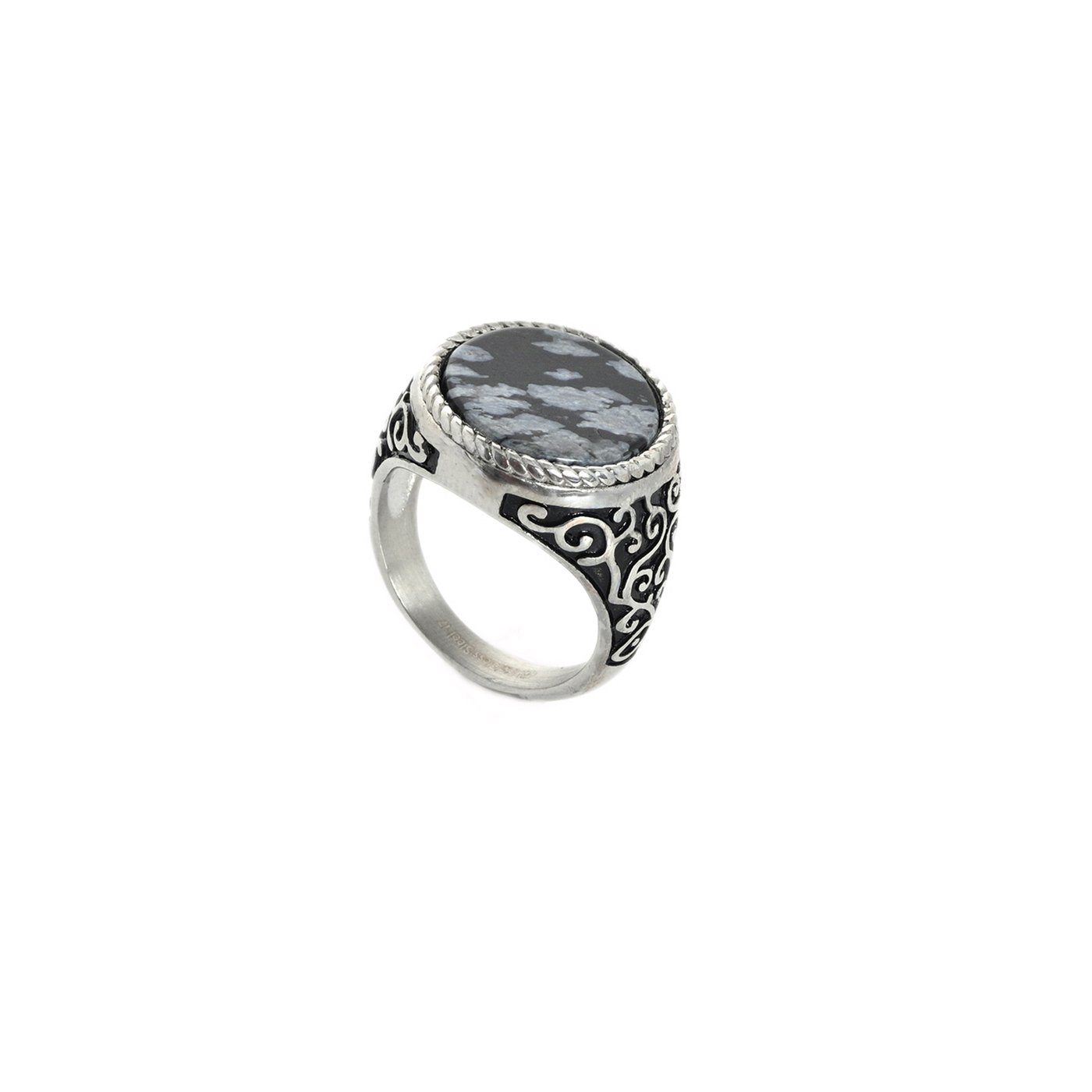 Bague en acier vintage GB