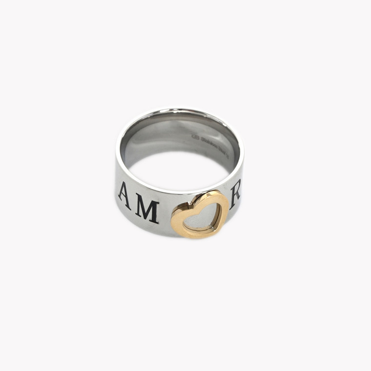 Anello in acciaio amor GB