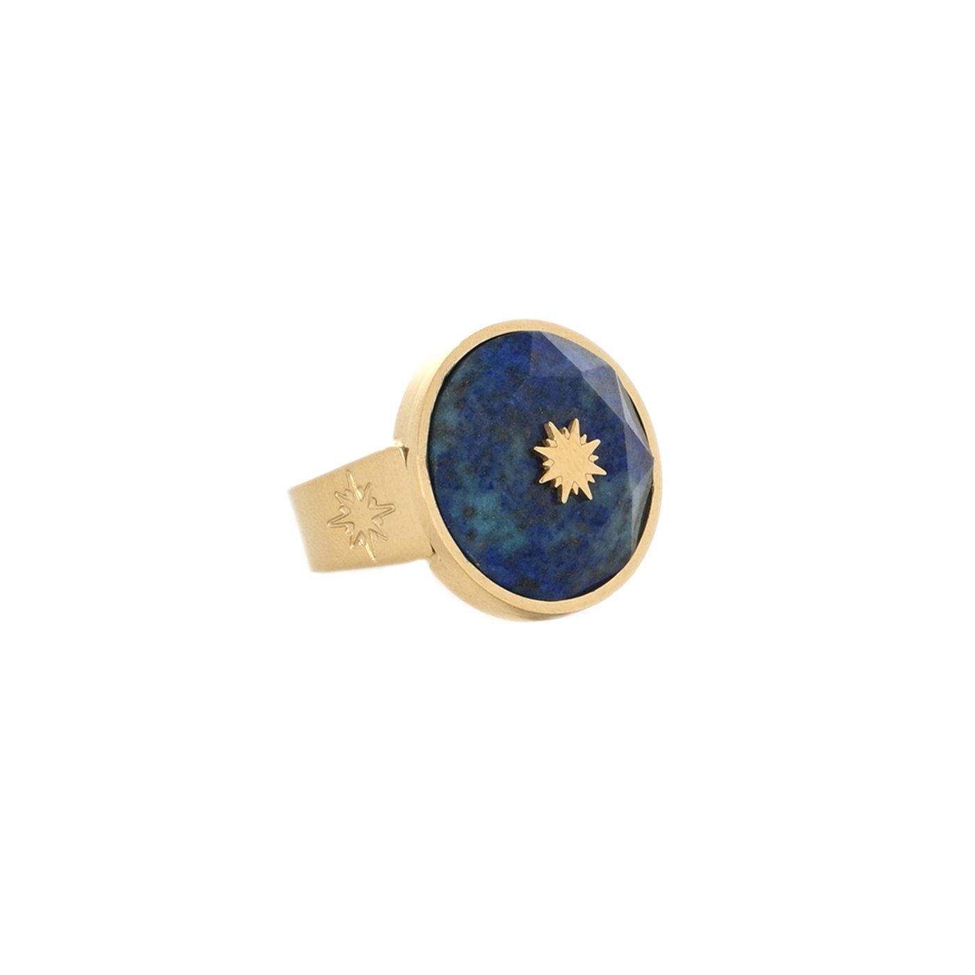 Clover steel ring natural stone star GB