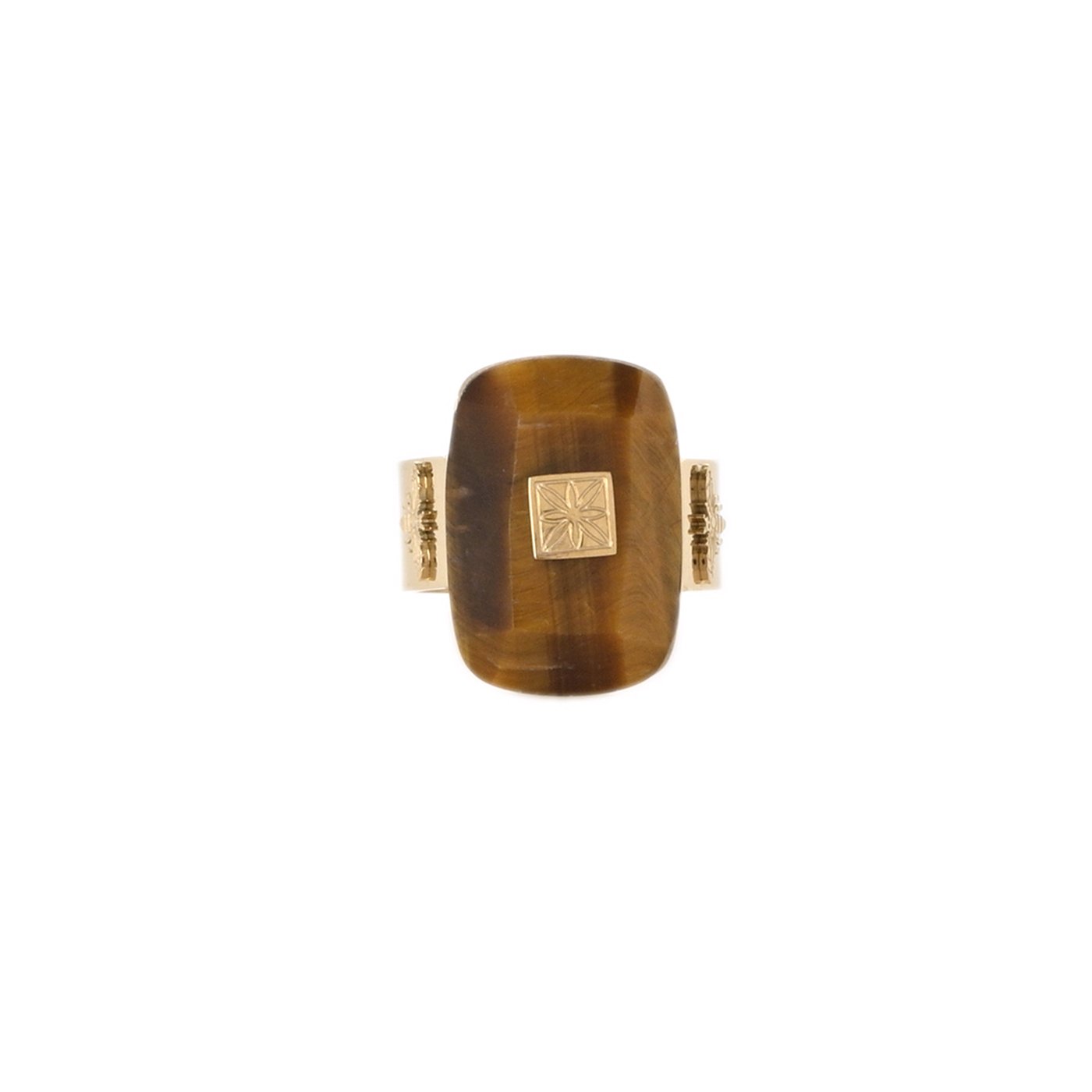 Bague acier pierre natural GB