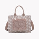 Tote style bag in farmhouse/fur with GB pattern