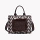 Tote style bag in farmhouse/fur with GB pattern