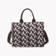 Tote style bag in farmhouse/fur with GB pattern