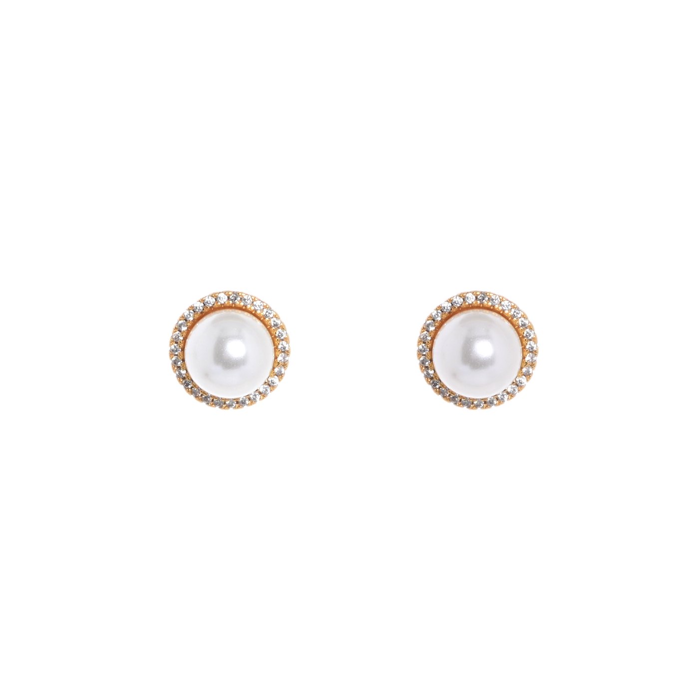 BeLove earrings with large pearl and zirconia