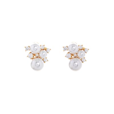 Boucles d\'oreilles BeLove avec zircones et perles