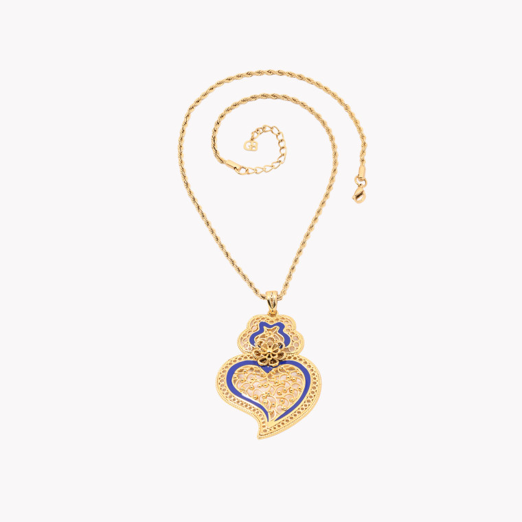 Encantos Portugal blue heart necklace