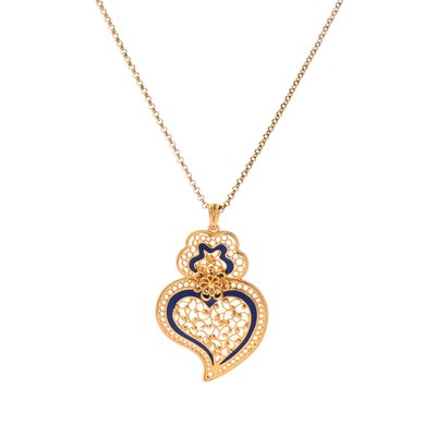 Encantos Portugal blue heart necklace