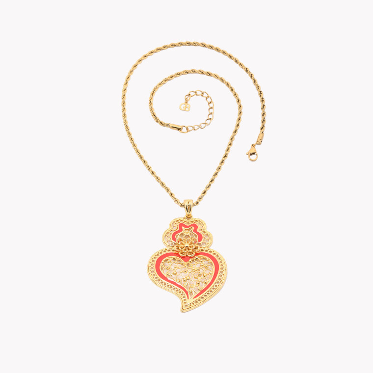 Encantos Portugal red heart necklace