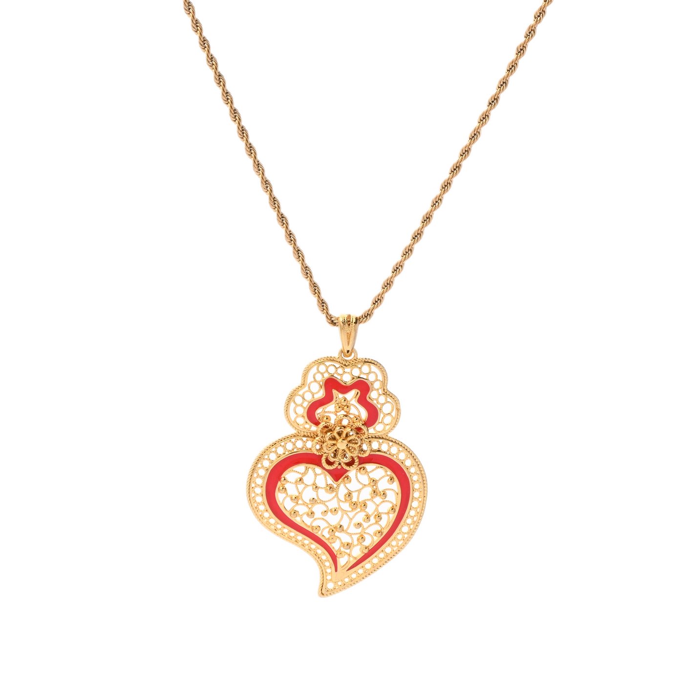 Encantos Portugal red heart necklace