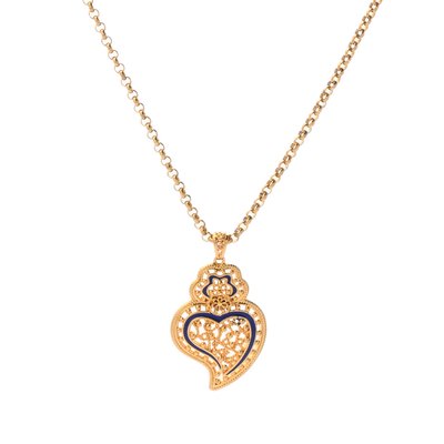 Encantos Portugal small blue heart necklace