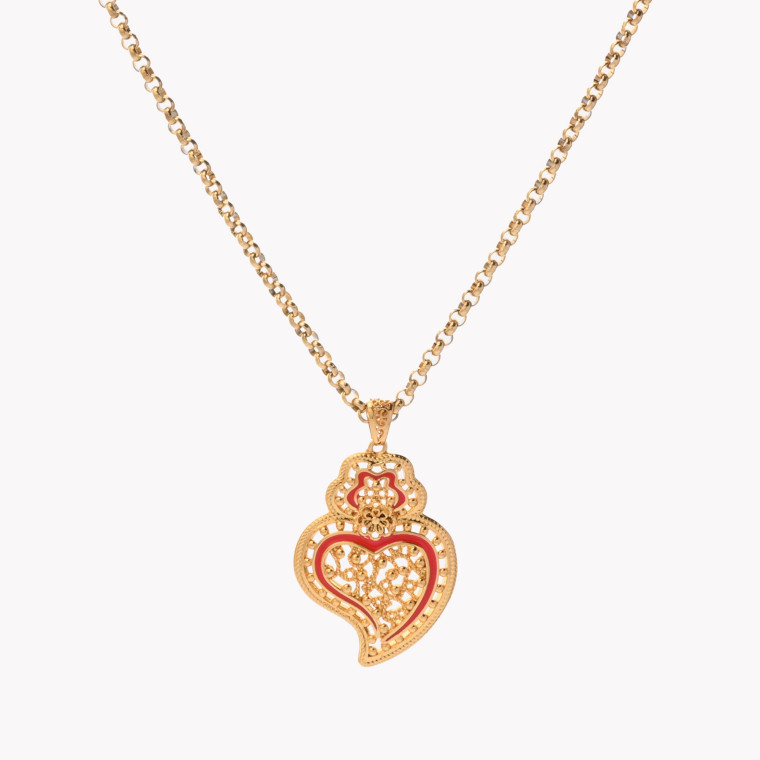 Collier Encantos Portugal petit cœur rouge