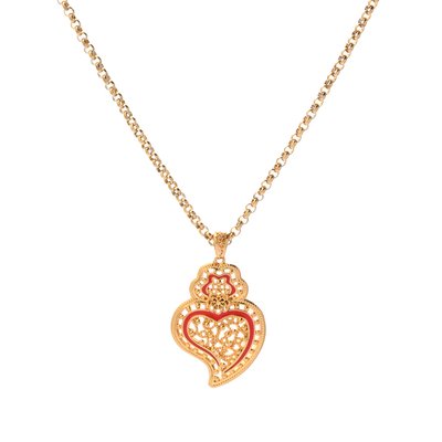 Encantos Portugal small red heart necklace