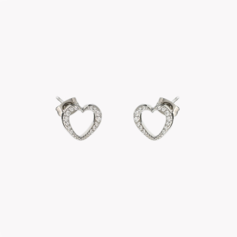 Stainless steel open heart earring