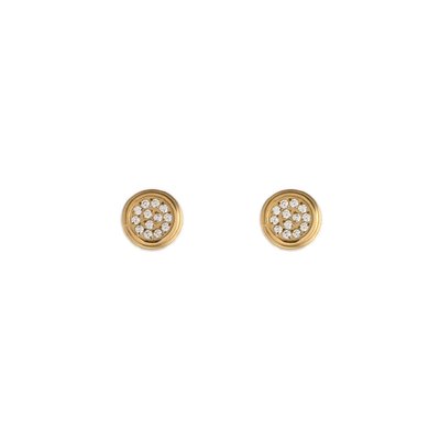 Round steel earrings with zirconias