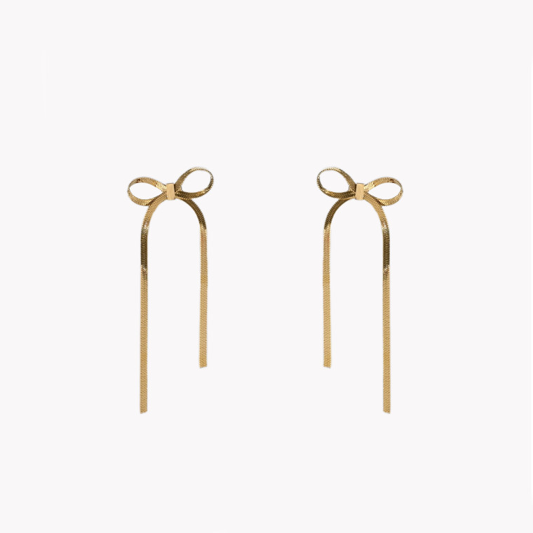 Steel bow-shaped earrings