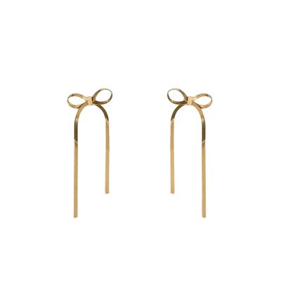 Steel bow-shaped earrings