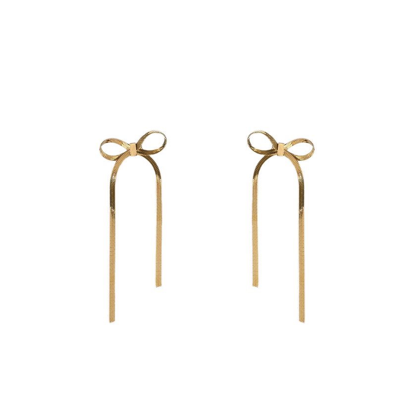 Boucles d'oreilles en acier en forme de nœud