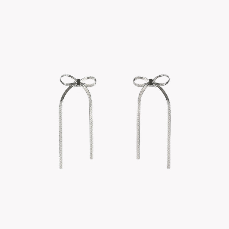 Steel bow-shaped earrings