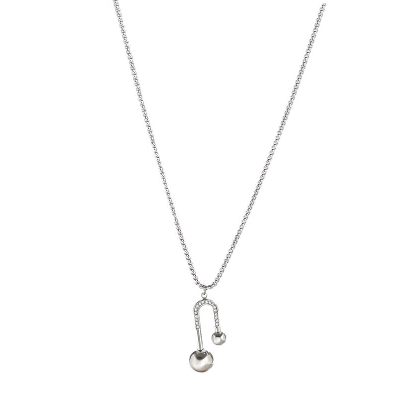 Geometric-shaped steel necklace
