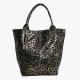 Mala Shopper em pele com textura animal print GB