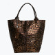 Mala Shopper em pele com textura animal print GB