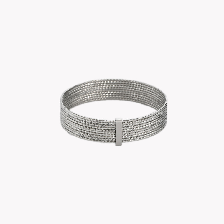 Rigid steel bracelet with circles