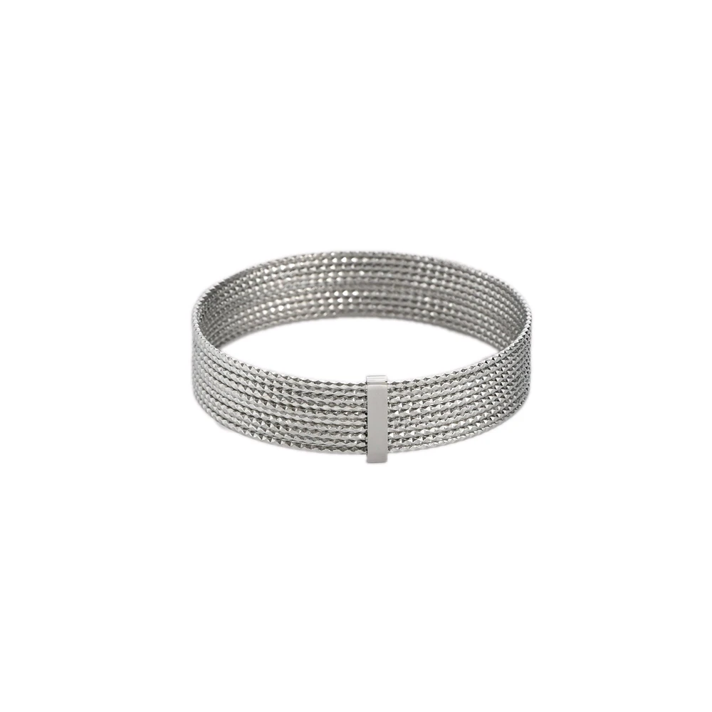 Pulseira rígida aço com círculos