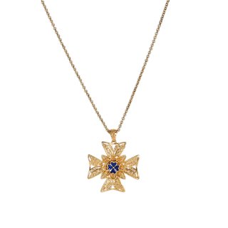 Collier Encantos Portugal croix bleue