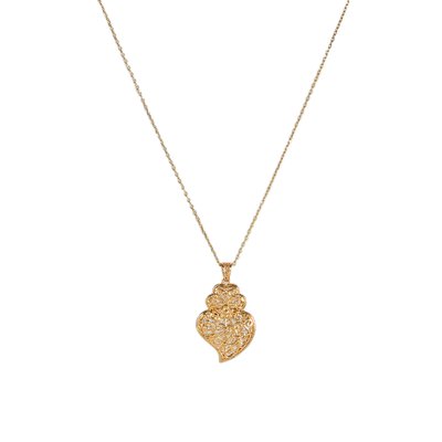 Gold plated necklace with coração de viana GB