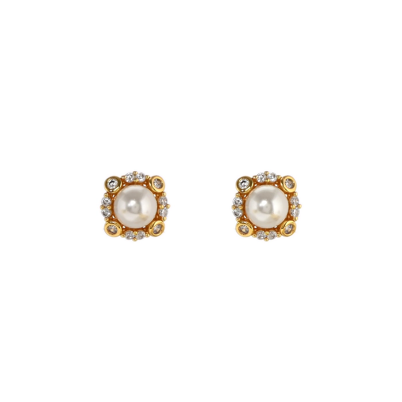 BeLove earrings with zirconia and pearl