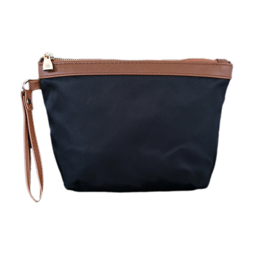 Neceser rectangular con borde camel