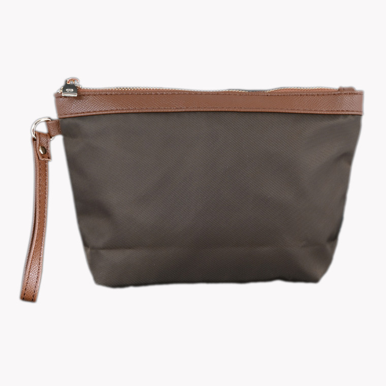 Necessaire retangular com borda camel